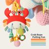 Мягкая плюшевая игрушка-краб 2-в-1, которую можно тянуть, с 2 куклами-крабами. Мягкое пушистое чучело животного для малышей, удобный для путешествий праздничный подарок, интерактивное время для игр