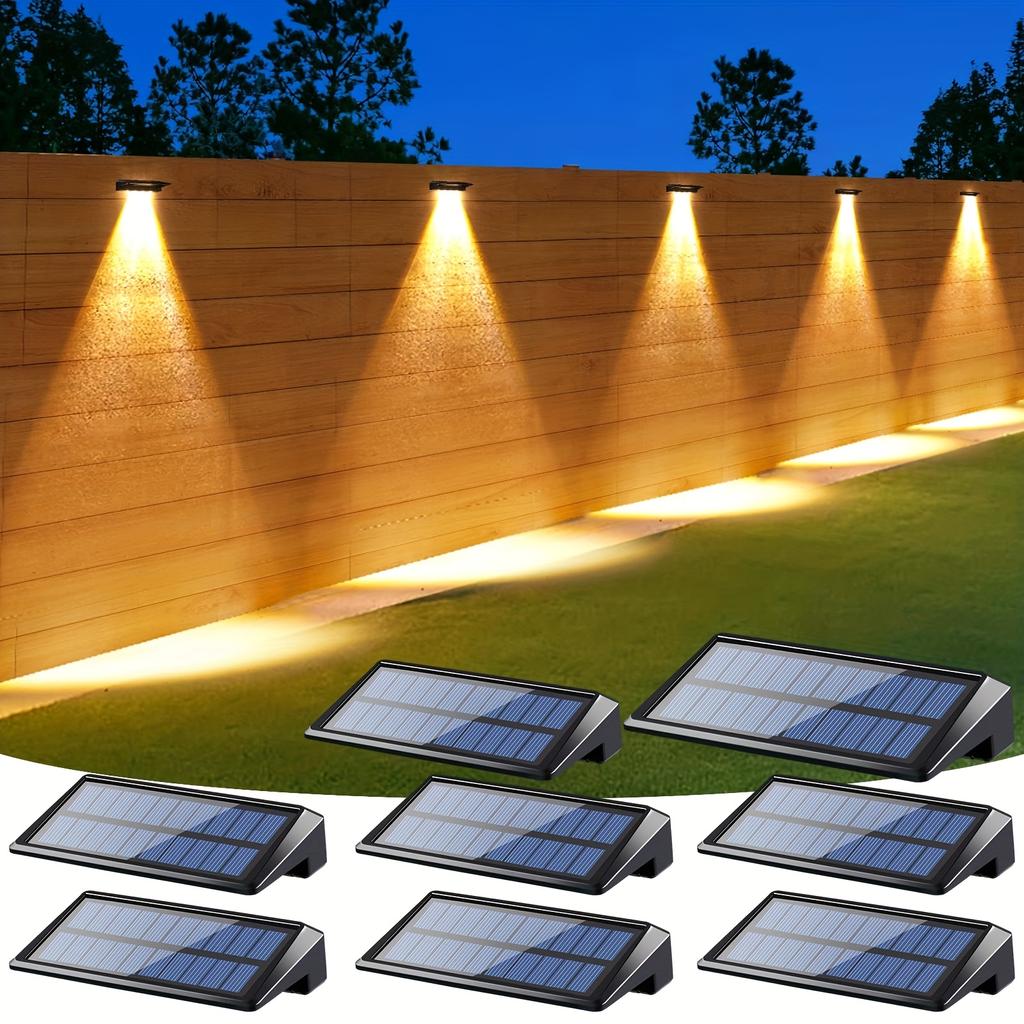 4/8 Pack Solar Wall Light Outdoor Waterproof Wall Mounted Courtyard Sun Lamp for Porch Fence Backyard Deck Corridor Lighting