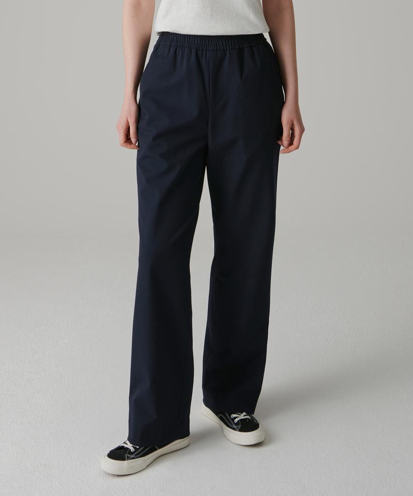 MUSINSA STANDARD Genderless Wide Banding Slacks [Navy]