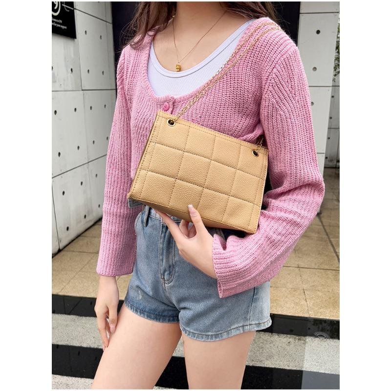 Lychee Plaid Pillow Bag Shoulder Bag for Women