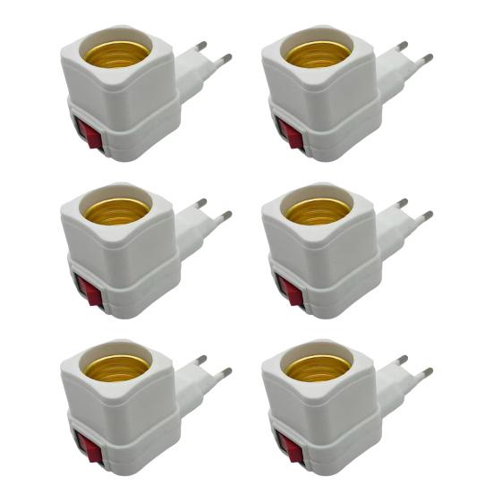 E27 EU Plug Lamp Light Holder Base Socket Converter Adapter with Control Switch