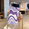 Чехол-ремешок через плечо с волнообразным узором для Samsung Galaxy Z Flip 7 6 5 4 5G, мягкая складная крышка для телефона для Galaxy Z Flip7 Flip5 Flip3