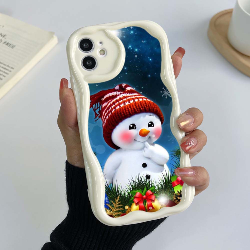 Samsung A24 для iPhone 15 Xiaomi Poco X5 Redmi 13c Чехлы для телефонов Huawei Honor 90 A7 Merry Christmas Bear Deer art милый эксклюзивный кремовый узор Мягкий чехол