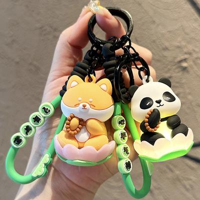 Универсальный брелок-подвеска Foguang Буддийская панда Мультяшный мешок с дровами Брелок для ключей автомобиля для пары