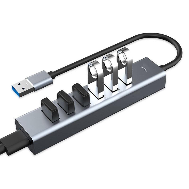 Алюминиевый сплав usb3.0 распределительный концентратор распределительный компьютерный концентратор, один-четыре расширителя прямые продажи с завода