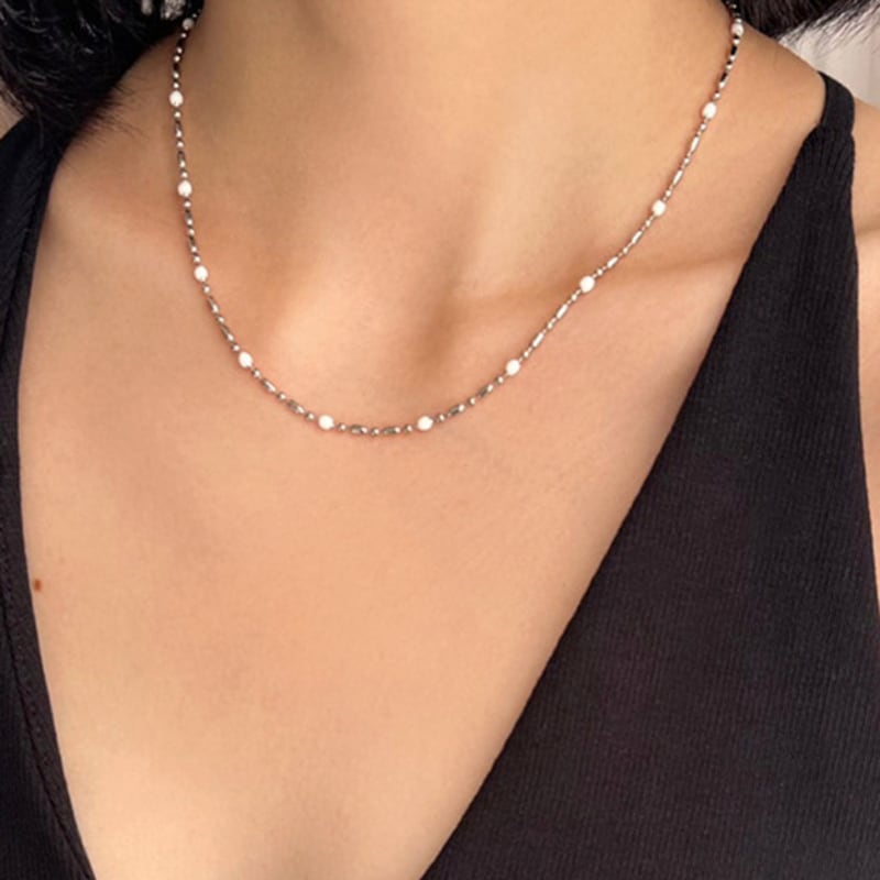 FANTASTIC PLANET epoxy dotted line necklace (2colors)