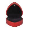 Heart Shaped Ring Gift Box with LED Light Soft Velvet Jewelry Display Case for Wedding Engagement
