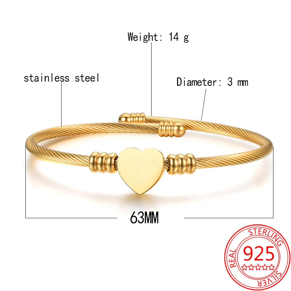 Original Stainless Steel Love Charm Bracelet Adjustable Open Bracelet High Quality Couple Bracelet