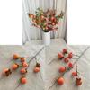 Faux Persimmon Fruit Branch For Home Decor With Foam Painted Berries
