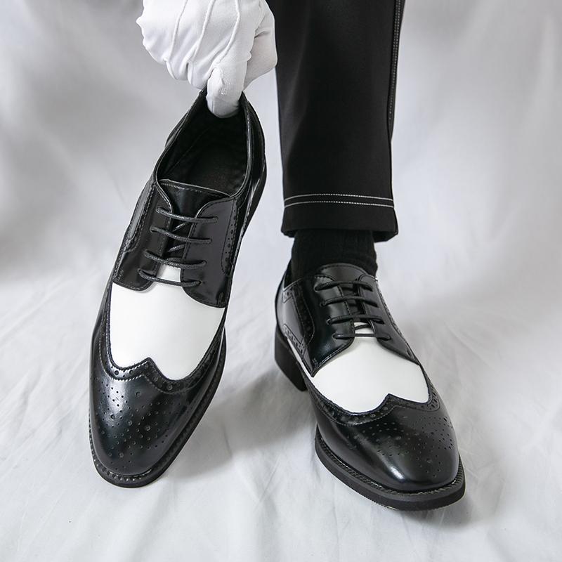 Мужские броги дерби оксфорды коричневые черные кожаные формальные деловые туфли мужские туфли для смокинга свадьбы танцев больших размеров