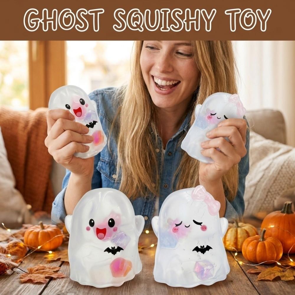 2PCS/SET TPR Ghost Squeeze Toy Cartoon Ghost Fidget Toy Slow Rebound Fidget Toy  Desktop Decor