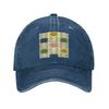 orla kiely multi stem flowers colorful flowers Washed Denim Cap Baseball Caps Adjustable Hat Summer Unisex Baseball Hats