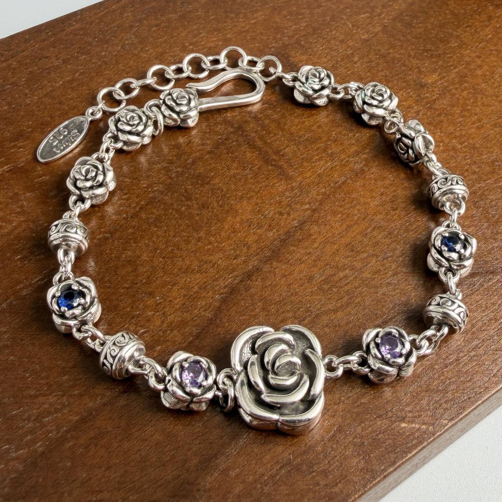 Xiaomi 100% Solid 925 Sterling Silver Retro Bracelet for Women Men Vintage Handmade Heart Zircon Simple Bracelet Birthday Gift