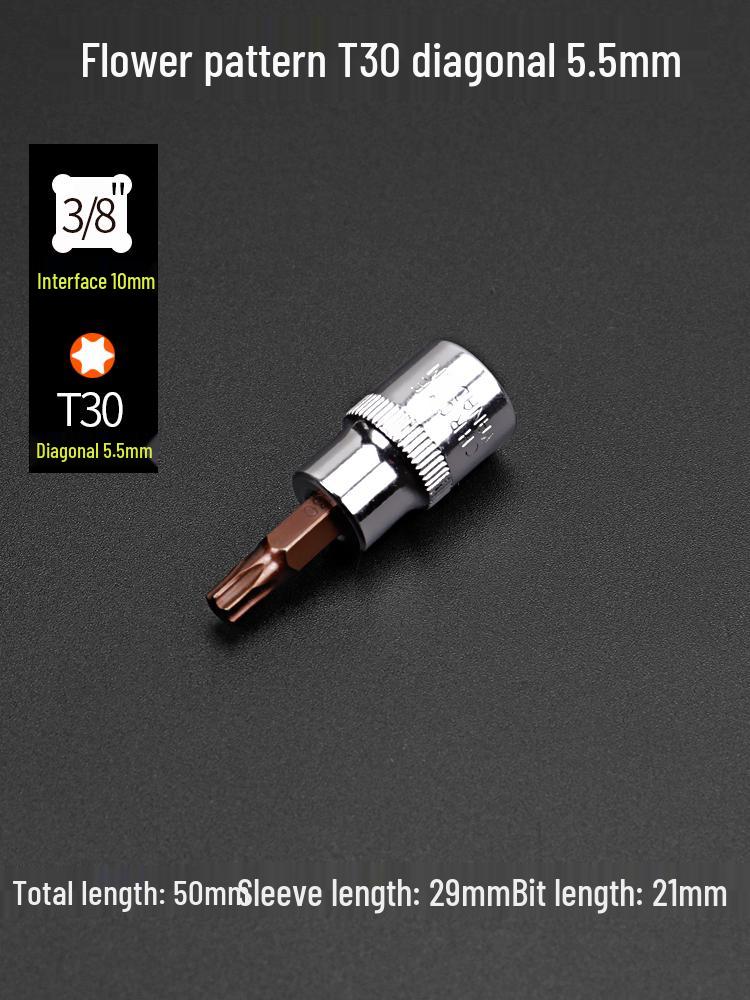 Набор бит для отвертки Torx T30 T40, шлицевая, крестовая с цветочным узором, с запрессованными головками