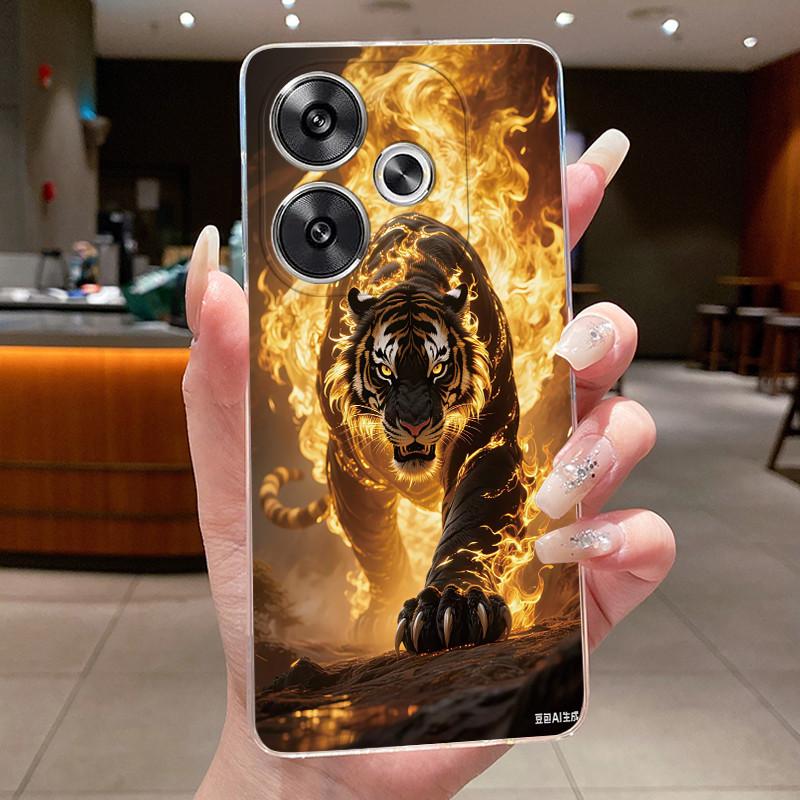 Чехол для телефона Redmi Turbo 3 / Poco F6 Роскошный Дракон Милый Крутой Мальчики Девочки Мягкий Силиконовый Задний Чехол Прозрачный ТПУ Корпус