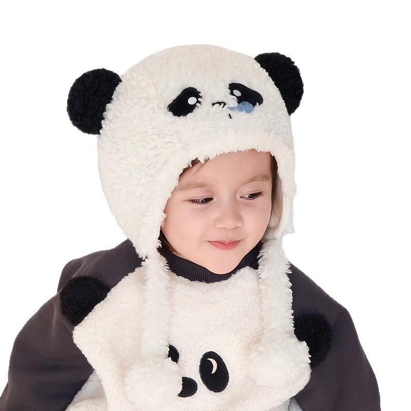 Kids Winter Plush Earflap Hat Boys Girls Toddlers Warm Windproof Cute Cartoon Beanie