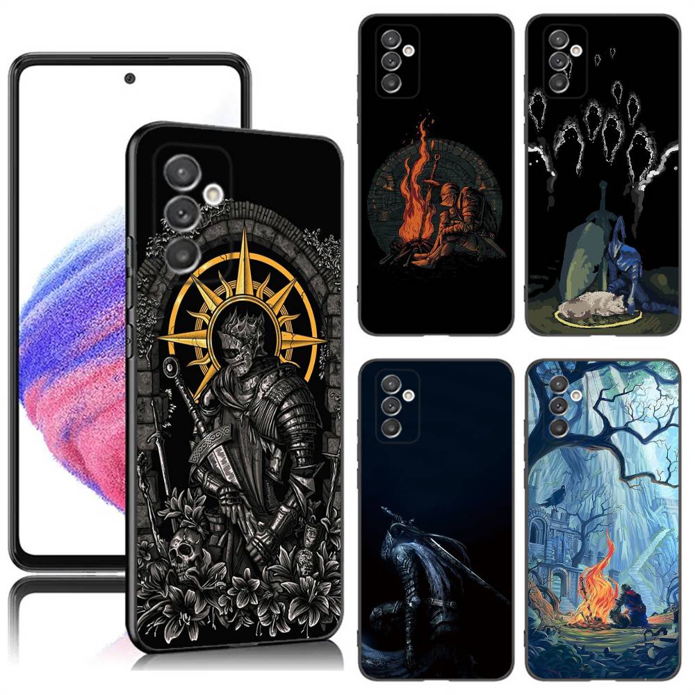 Чехол для телефона D-Dark S-Souls для Samsung S24,23,22,30,21,10,9,Ultra,Plus,Lite,FE,5G Черный Мягкий Чехол