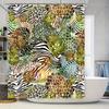 Роскошная шторка для душа с принтом животных, многоцветная, зеленая, белая, черная, золотая, с дизайном зебры, леопарда, пальмы, водонепроницаемая, украшение для ванной f