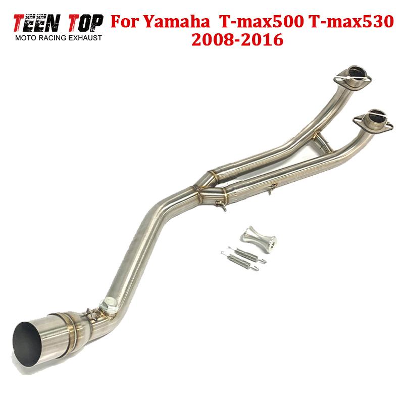 Stainless Steel Motorbike Exhaust Pipe For Yamaha Tmax500 Tmax530 Front Link Pipe Tmax 500 530 Exhaust Header Fit 51mm Muffler