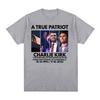 Discover The Patriotic Memorial of The American Flag True Patriot Charlie Kirk T-shirt 2025summer Printed Cotton T-shirt
