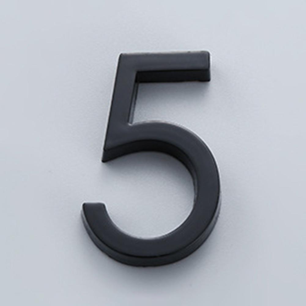 1 шт. Наклейка с номером с клеем 60 мм Глянцевая 3D Номерная табличка для двери Номерной знак Черный Для улицы Бытовой Номер в отеле Декор Аксессуары