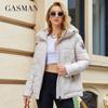 GASMAM зимние пуховики женские теплые со съемными рукавами терможилет классический дизайн на молнии со шнуровкой карманные парки с капюшоном 83369