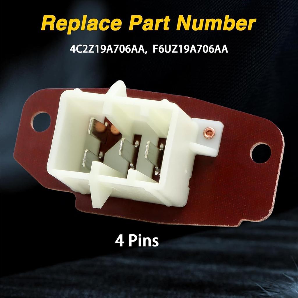 HVAC Blower Motor Resistor With Connector Wire Harness Compatible With Ford E-150 E-250 E-350 E-450 E-550 F-250 F-350 F-450 F-550 Econoline Replace