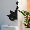 Наклейка на стену «Киска играет в прятки» Черный котенок для спальни, гостиной, прихожей, фон, декор дома, самоклеящаяся, съемная наклейка