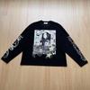 Magic Bear 2026 American Street Punk Rivet Sweatshirt Long Sleeve Waffle Knit Crew Neck Casual Top Teens