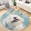 1PC Puppy Butterfly Office Round Area Rug,  Mat Suitable ForOffice, Under Office Chairs Bedroom Living Room Home Decor, Room Deco