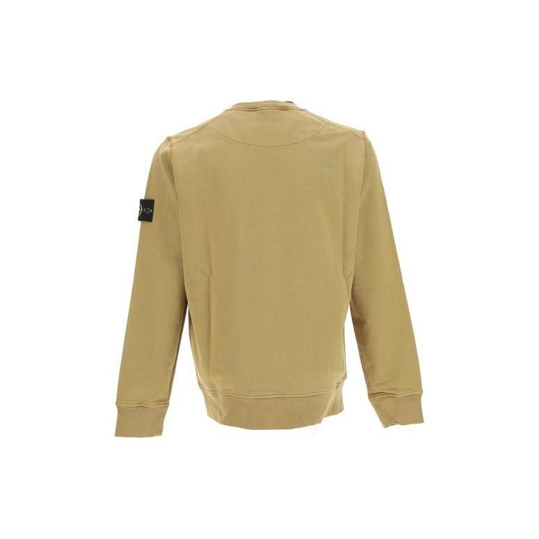 STONE ISLAND Свитшот из флиса с окрашиванием готового изделия Темно-бежевый Мужской Верх Загар 101563051-V0098
