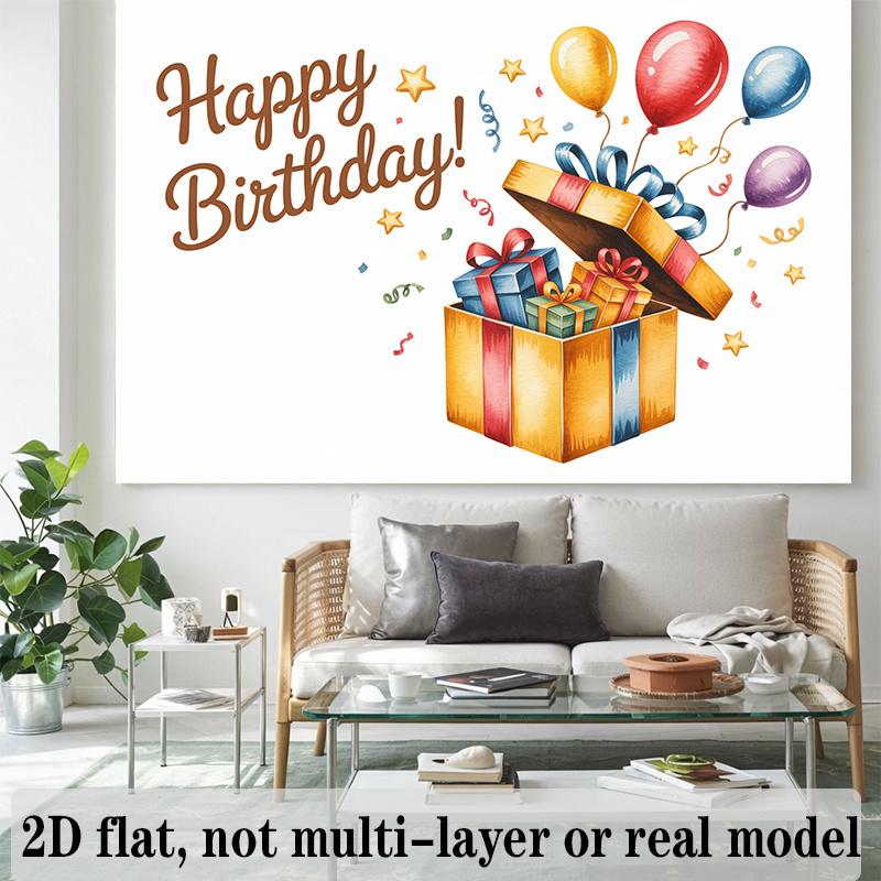 Colorful Birthday Photo Banner, Party Backdrop Wall Decor for Celebration