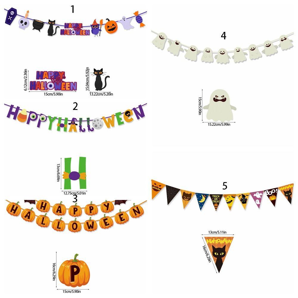 Bat Halloween Birthday Flags Ghost Ghost Decor Flag Creative Witch Pumpkin Pull Flags  Scene Layout