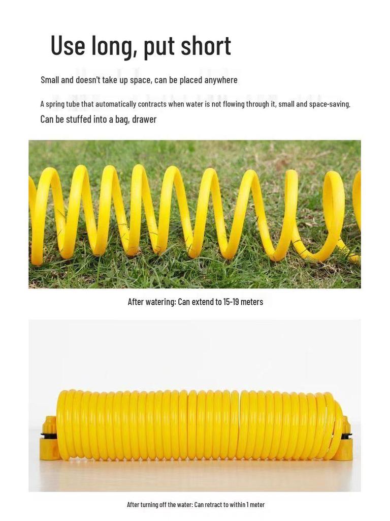 Высоконапорный выдвижной водяной шланг с многофункциональным распылителем для мойки автомобилей, садоводства и промывки земли