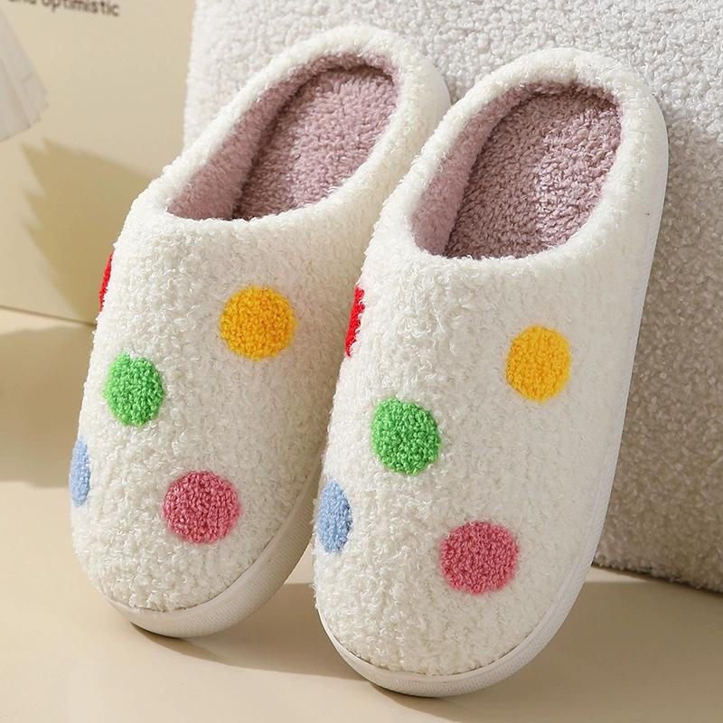 Ladies Soft Sole Slippers Winter Warm Anti-Slip Home Slippers Comfortable Poop Texture for Women