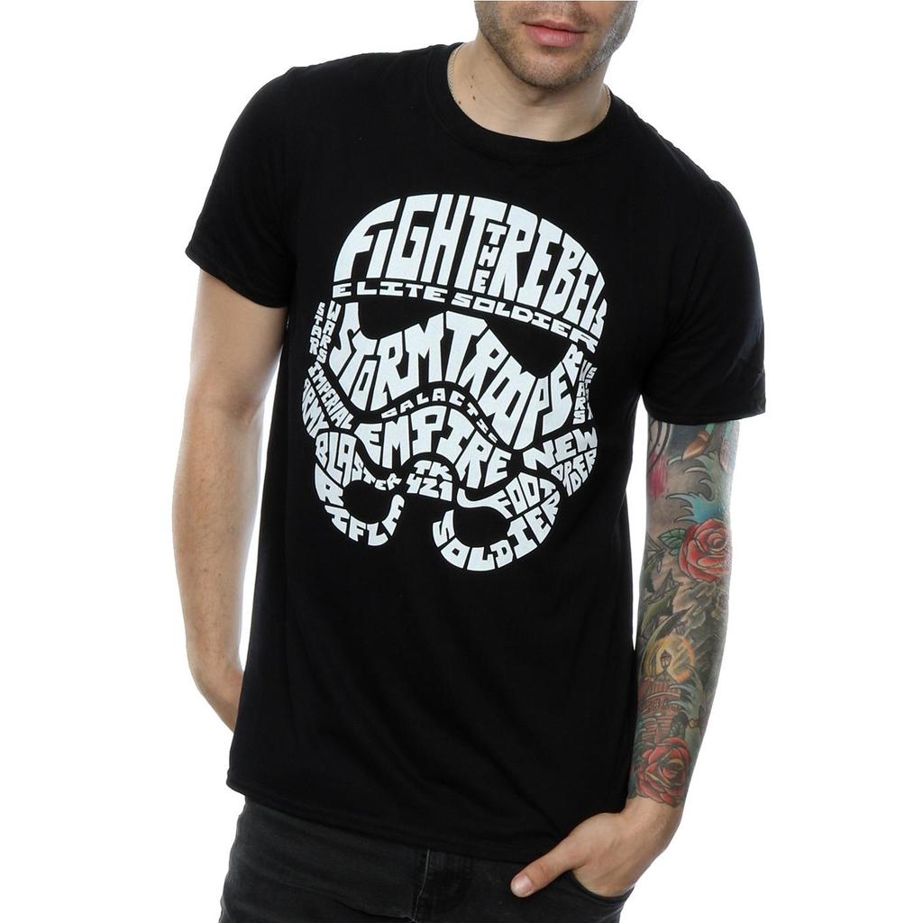 Star Wars Mens Stormtrooper Text Head T-Shirt