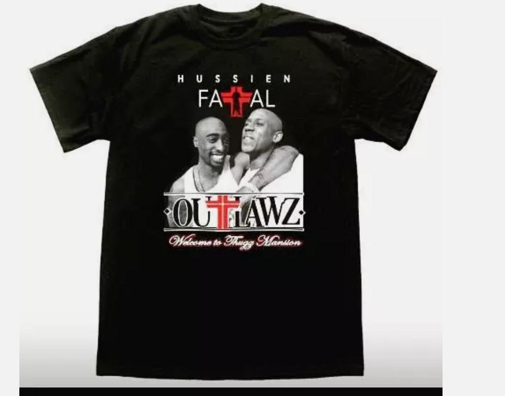 Винтажная футболка Hussein Fatal x Tupac Shakur Outlawz Ride wit Us or Collide wit Us Унисекс