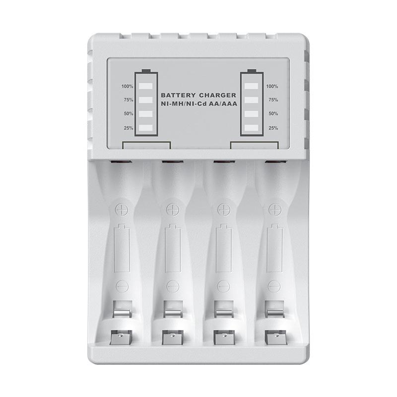 Зарядное устройство для аккумуляторов 4 слота Интеллектуальная быстрая зарядка с индикатором для 1,2 В NiMH NiCd AAA/AA перезаряжаемых аккумуляторов USB C Micro разъем