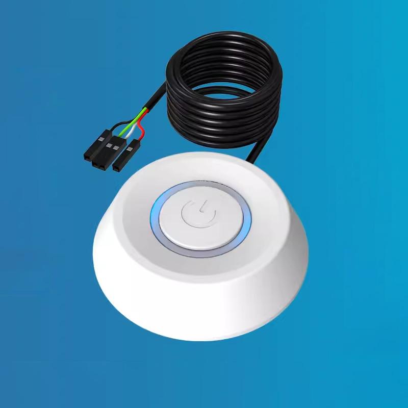 Pushbutton Desktop Computer Switch Pc Motherboard External Start Power 1.8M On/Off Button Extension Cable Round Startup Switch