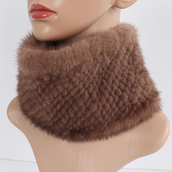 Новые женские зимние шарфы из натурального меха норки, повязки на голову, эластичный вязаный шарф из натурального меха норки, толстая теплая женская меховая шаль с кольцом