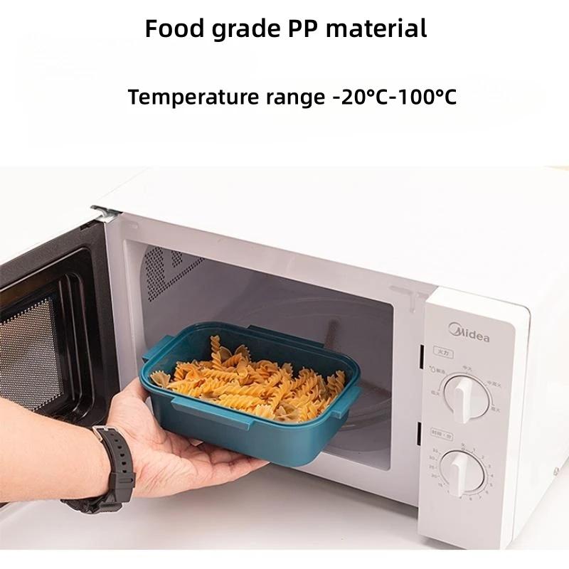 Portable Double Layer Lunch Box with Tableware for Office Workers Students Microwave Oven Bento Box Leakproof Food Container