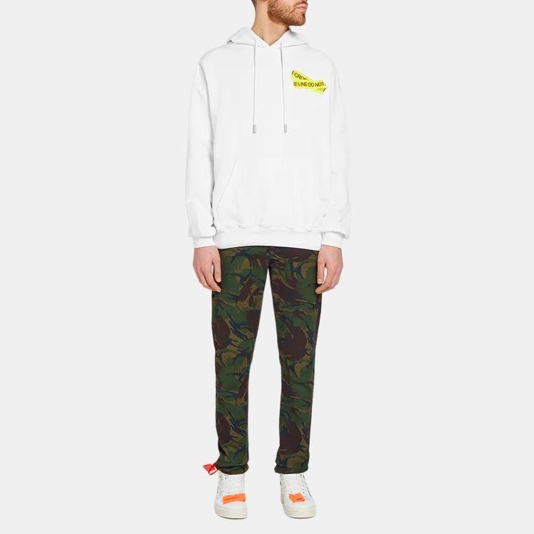 Off-White Yellow Arrow Printing Loose White Men's OMBB029S180030240160