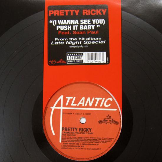 12-дюймовая пластинка PRETTY RICKY Push It Baby 0194620 Atlantic 2007 US Rap HipHopRB Б/у