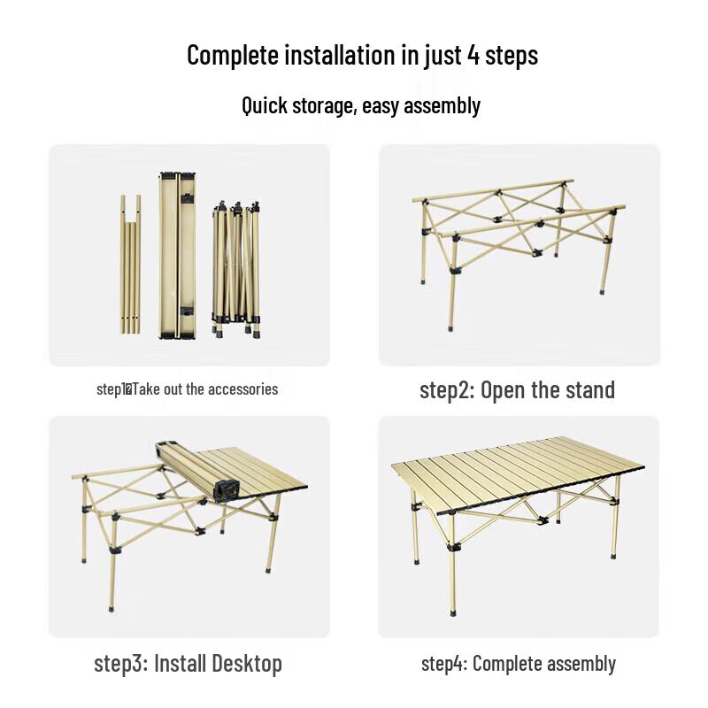 Portable Outdoor Folding Egg Roll Camping Table