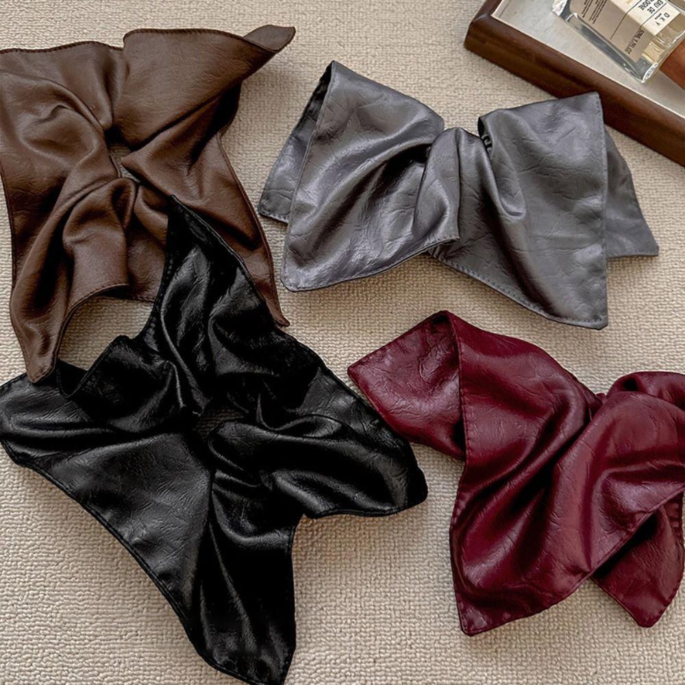 High-end Leather Square Scrunchies Vintage Gentle Hair Ties Hair Rope Women Girls Accessories