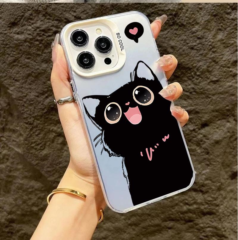 Чехол для Honor 400 Lite 90 200 PRO magic 7Lite 6 pro X9D X7D X7B X7A X8A X6C X5C X9C SMART 200i 400i Черный Кот Милый Чехол