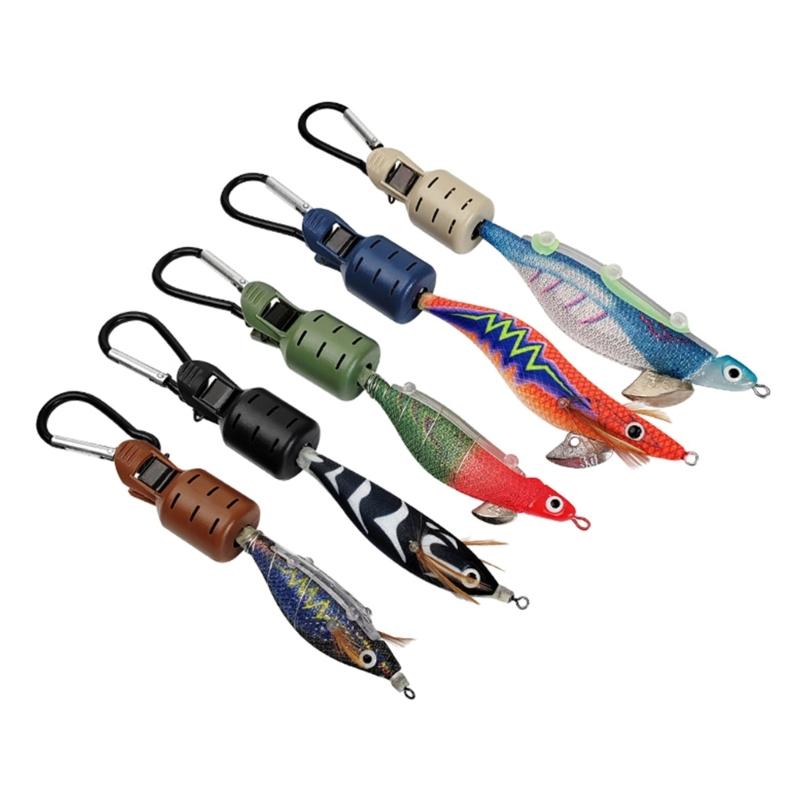 9Pcs Squid Jigs Baits Protector Squid Jigs Hook Protector Case Fishing Tool Squid Jigs Cover Protector With Carabiner