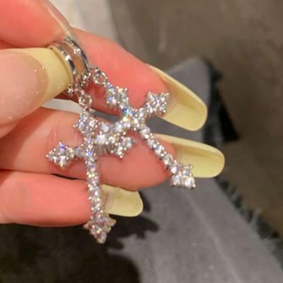 Серьги-подвески с крестом из циркония для женщин, корейские серьги-кольца, ювелирные изделия на день рождения, подарки
