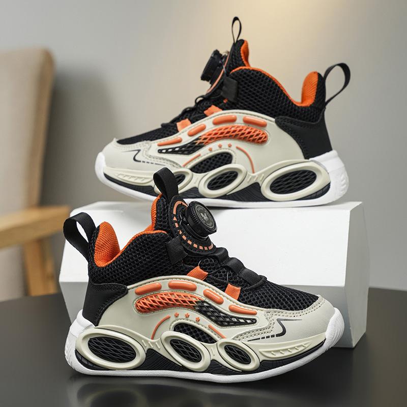 Boys' Sneakers 2025 Autumn New Children's Shoes Mesh Breathable Running Shoes Student Boys Basketball Shoes