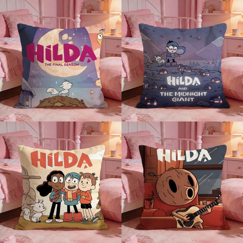 HHildas Classic Anime Cushion Cover Premium Comfort Reversible Pillow Cove Two In One Design For Any Room Car Interior